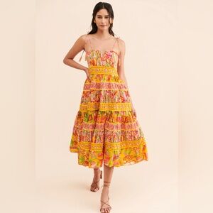 Farm Rio Mixed Fruit Paradis Midi Dress. Small, NWT